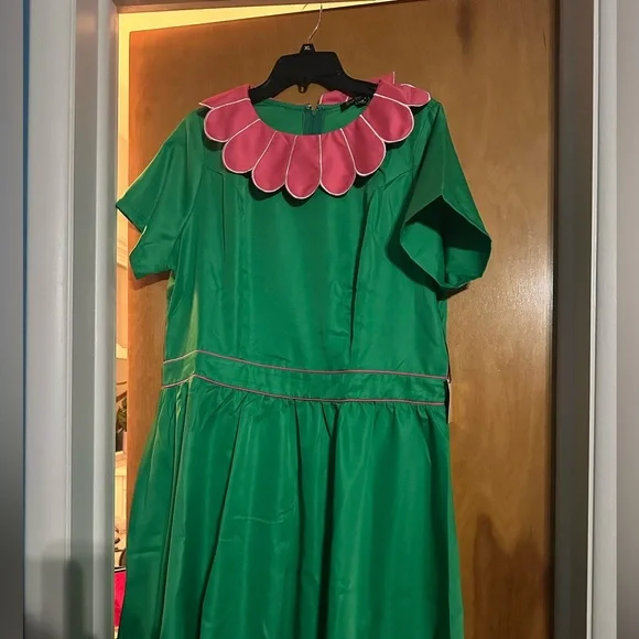 Unique Vintage Green and Pink Dress - Picture 11 of 12